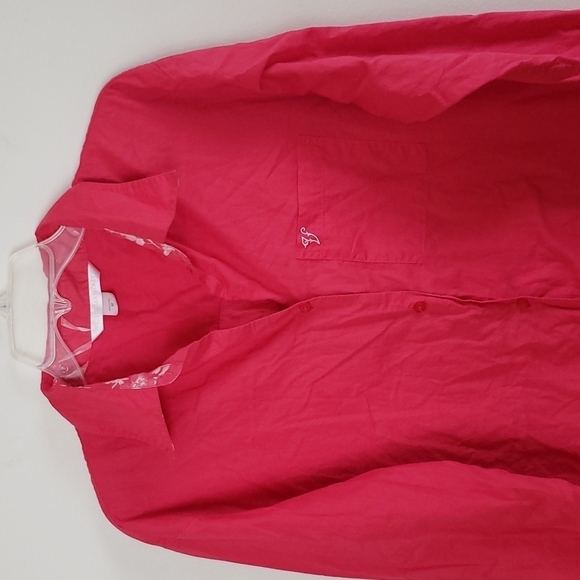 Victoria secret sleep shirt, button down,  Barbie pink, women's size medium - Picture 2 of 8